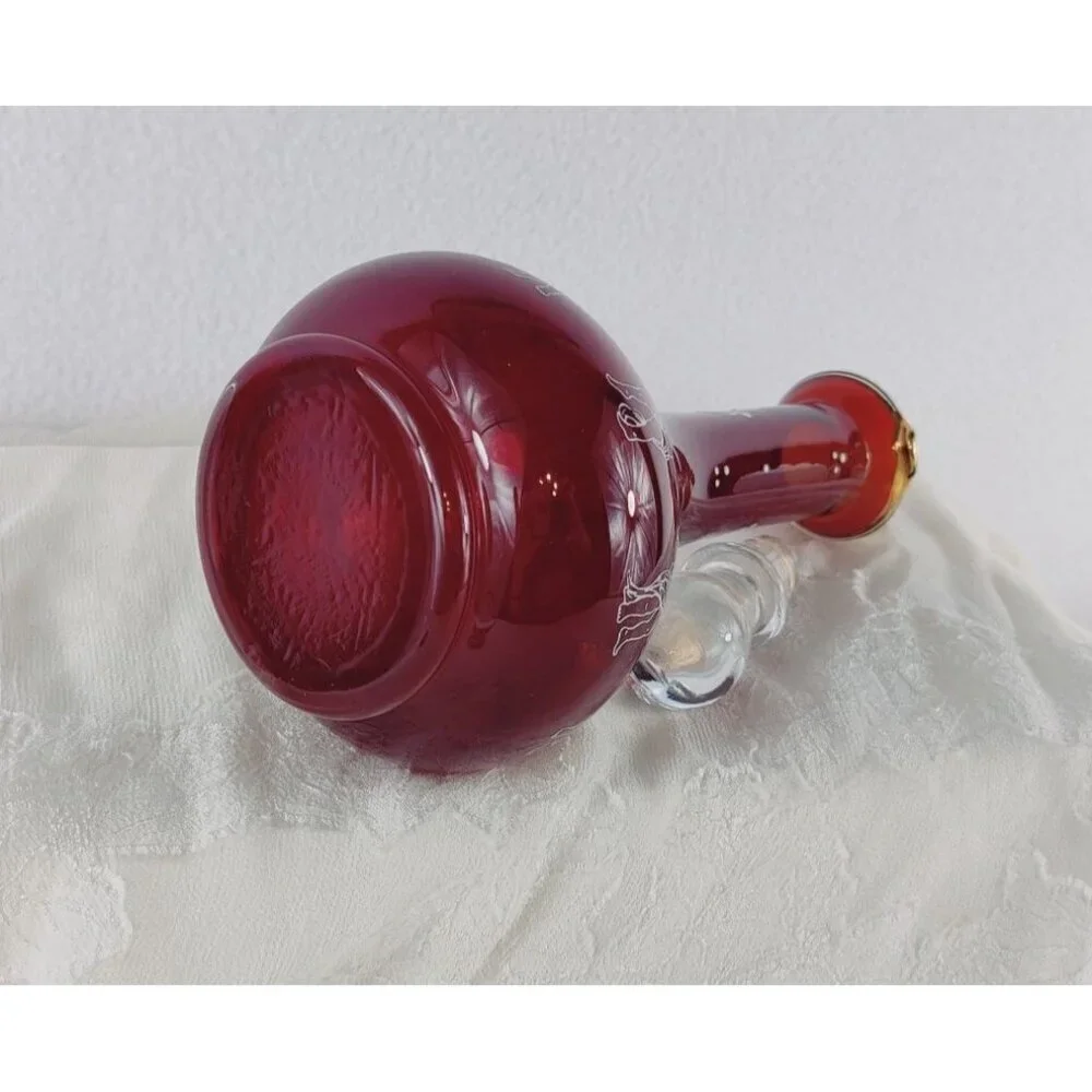 Ruby Rea Glass Decanter Cruet VTG MCM 8.5